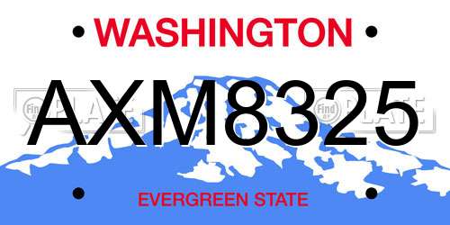AXM8325 Washington License Plate