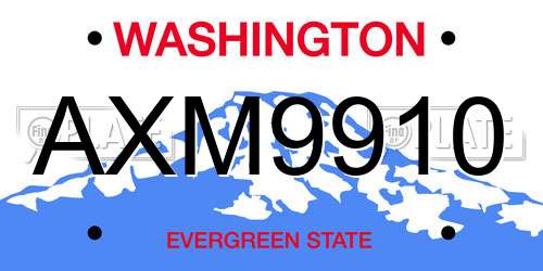 AXM9910 Washington License Plate
