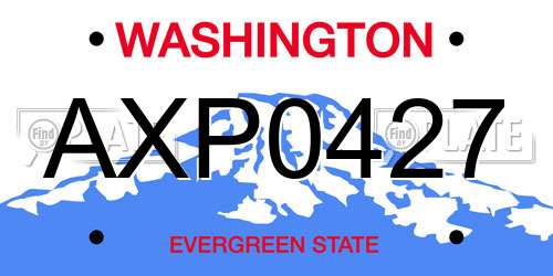AXP0427 Washington License Plate
