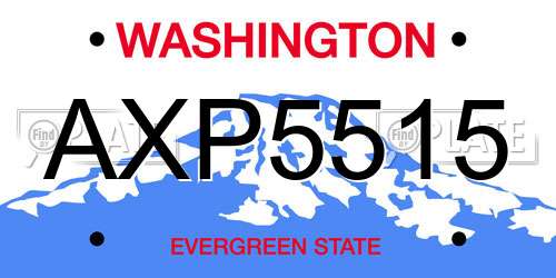 AXP5515 Washington License Plate