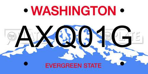 AXQ01G Washington License Plate