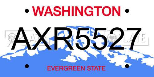 AXR5527 Washington License Plate