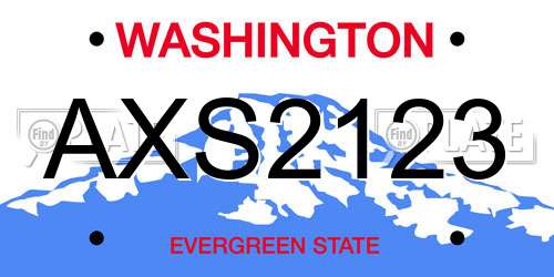 AXS2123 Washington License Plate