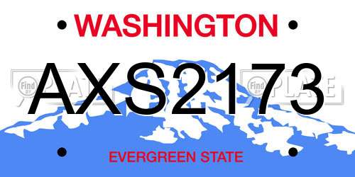 AXS2173 Washington License Plate