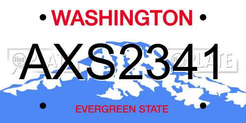 AXS2341 Washington License Plate