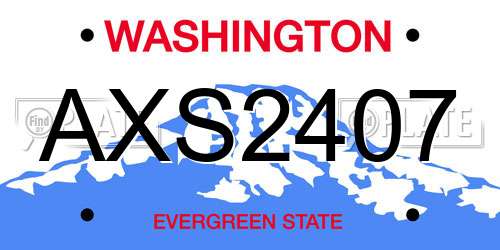 AXS2407 Washington License Plate
