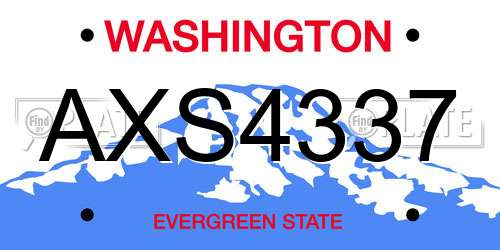 AXS4337 Washington License Plate