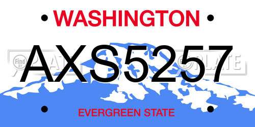 AXS5257 Washington License Plate