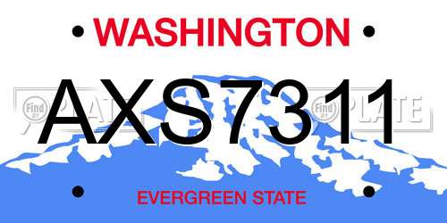 AXS7311 Washington License Plate