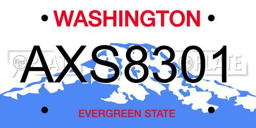 AXS8301 Washington License Plate