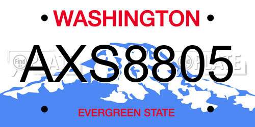 AXS8805 Washington License Plate
