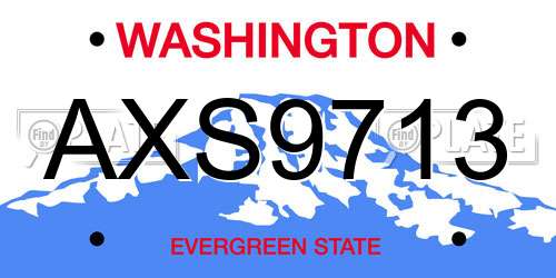 AXS9713 Washington License Plate