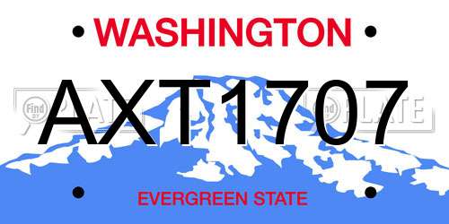 AXT1707 Washington License Plate