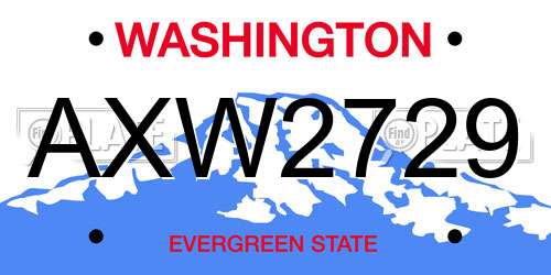 AXW2729 Washington License Plate