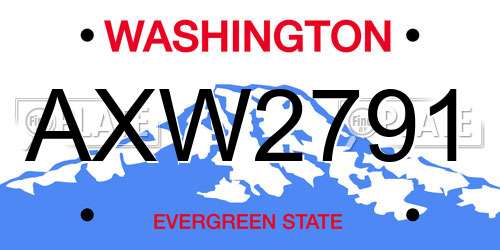 AXW2791 Washington License Plate