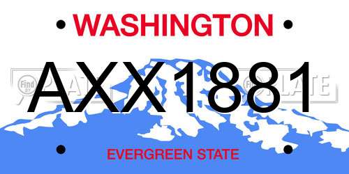 AXX1881 Washington License Plate