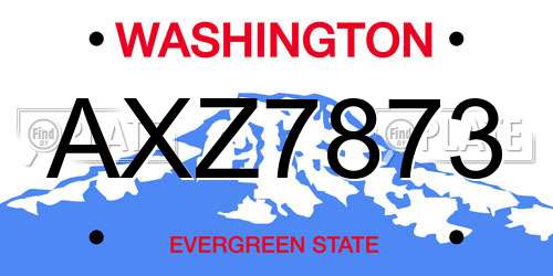 AXZ7873 Washington License Plate