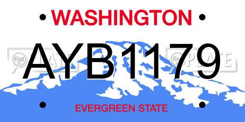 AYB1179 Washington License Plate