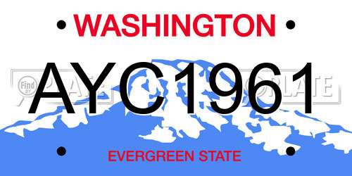 AYC1961 Washington License Plate