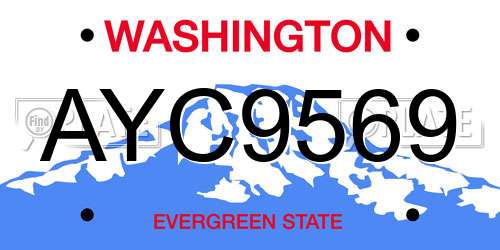 AYC9569 Washington License Plate