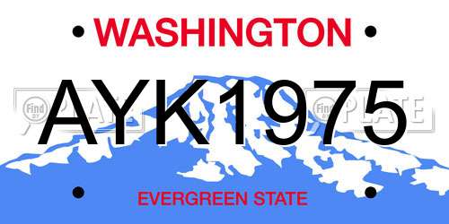 AYK1975 Washington License Plate
