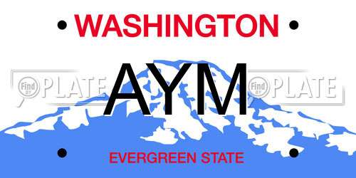 AYM Washington License Plate