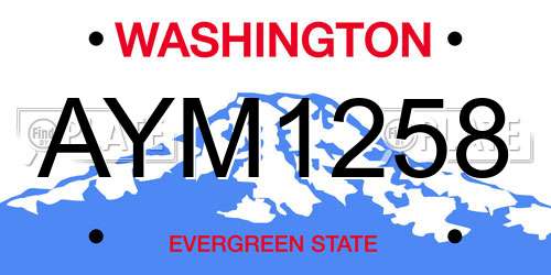 AYM1258 Washington License Plate
