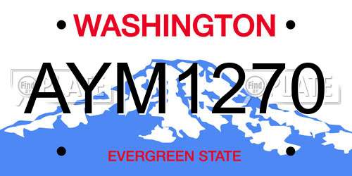 AYM1270 Washington License Plate