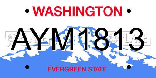 AYM1813 Washington License Plate