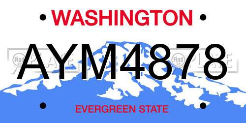 AYM4878 Washington License Plate