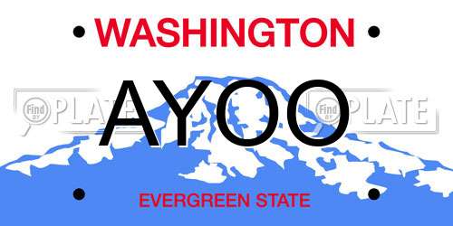 AYOO Washington License Plate