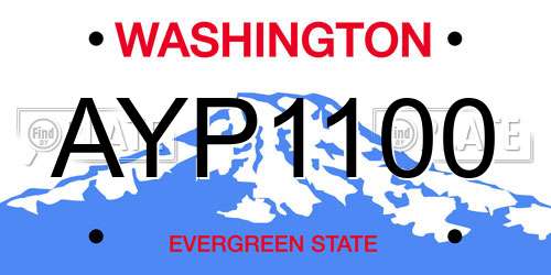 AYP1100 Washington License Plate