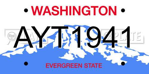 AYT1941 Washington License Plate