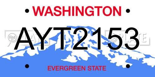 AYT2153 Washington License Plate