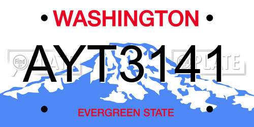 AYT3141 Washington License Plate