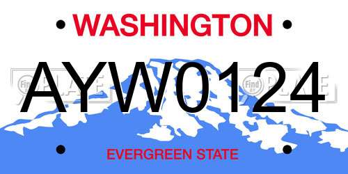 AYW0124 Washington License Plate