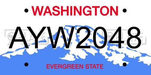 AYW2048 Washington License Plate