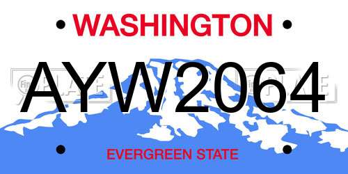AYW2064 Washington License Plate