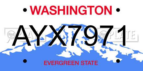 AYX7971 Washington License Plate