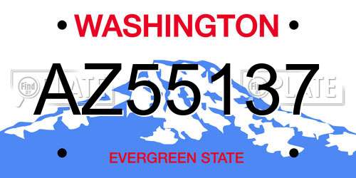 AZ55137 Washington License Plate