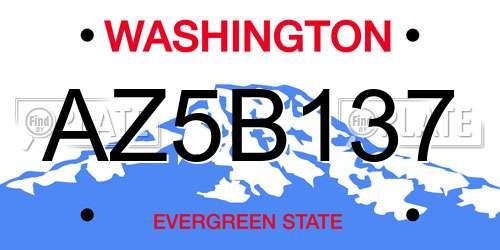 AZ5B137 Washington License Plate