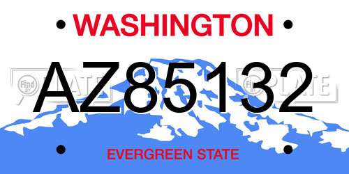 AZ85132 Washington License Plate