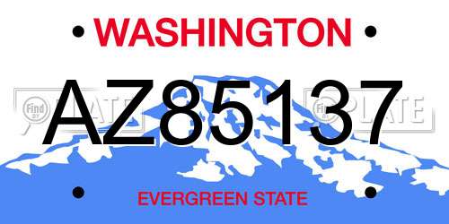 AZ85137 Washington License Plate