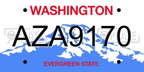 AZA9170 Washington License Plate