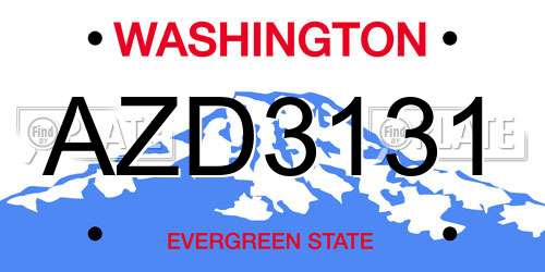 AZD3131 Washington License Plate
