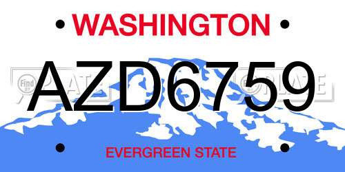 AZD6759 Washington License Plate