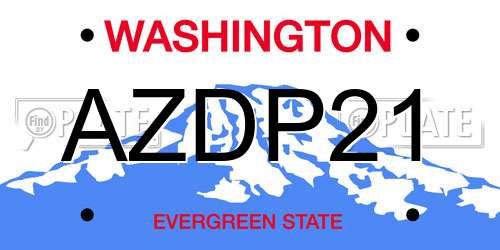 AZDP21 Washington License Plate