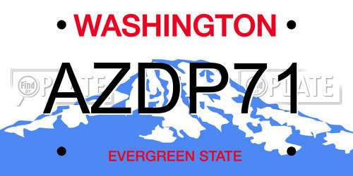 AZDP71 Washington License Plate