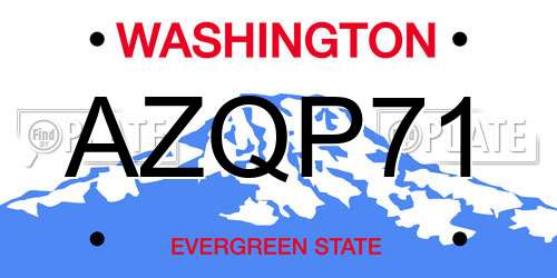 AZQP71 Washington License Plate
