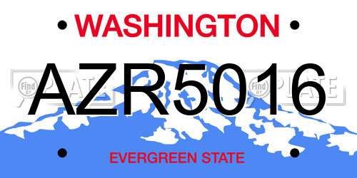 AZR5016 Washington License Plate
